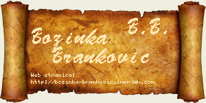 Božinka Branković vizit kartica